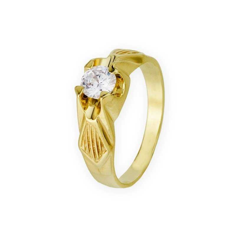 Anillo Oro 9k Circonita Paw