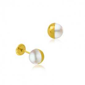 Pendientes Oro Infantil Media Perla Sofía | Joyerías ARESSO