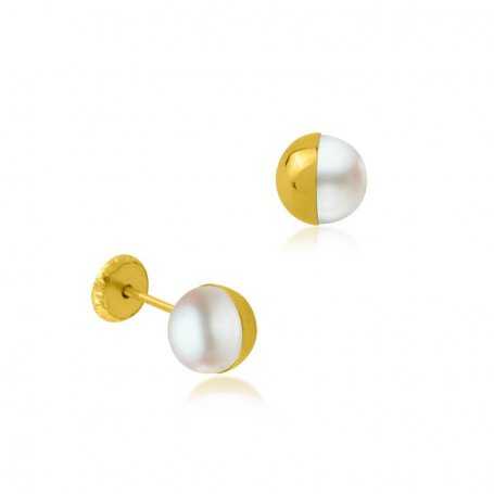 Pendientes Oro Infantil Media Perla Sofía | Joyerías ARESSO