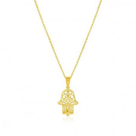 Collar de la Mano de Fátima de Oro Galatea
