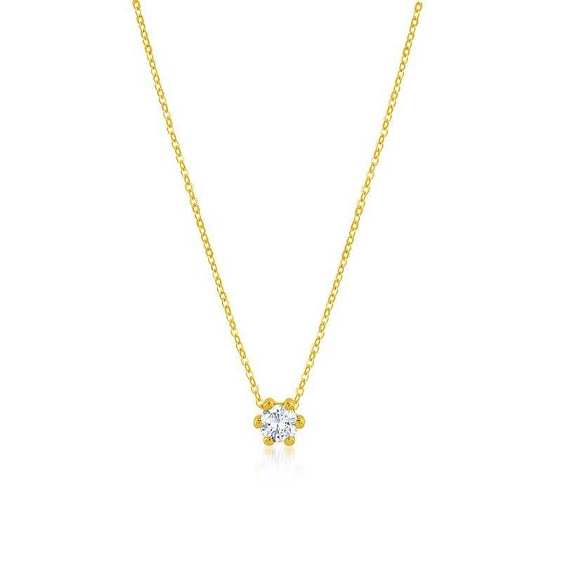 Collar Circonita en Garra Oro 9k Ela