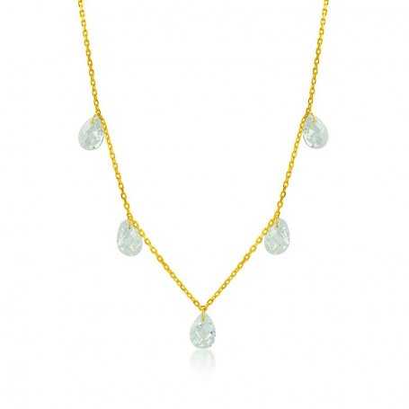 Collar de Piedras Lagrima Oro Izan