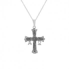 Colgante Plata Cruz De Asturias Black Amber Joyerías Aresso