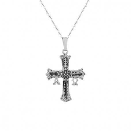 Colgante Plata Cruz De Asturias Black Amber Joyerías Aresso