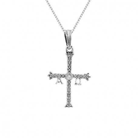 Colgante Plata Cruz De Asturias Relief Joyería Aresso