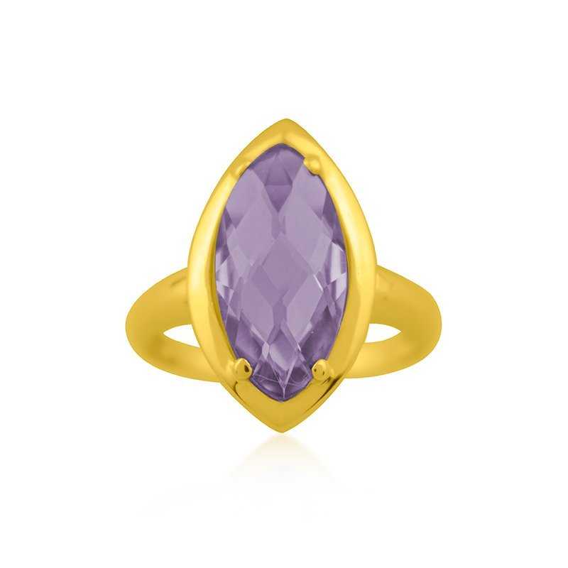 Anillo Oro 9k Piedra Morada Ohio