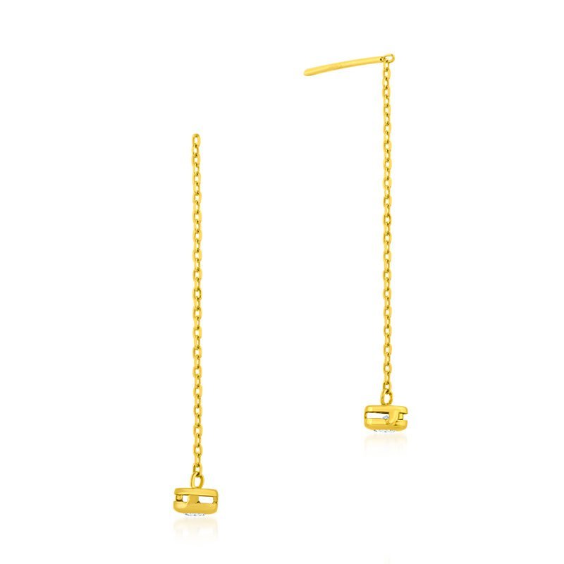 Pendiente Oro 9k Colgante Con Circonita Humber