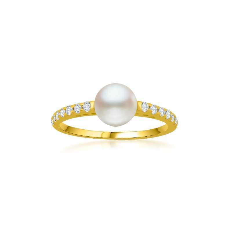 Anillo Oro 9k Perla Circonitas Louisville