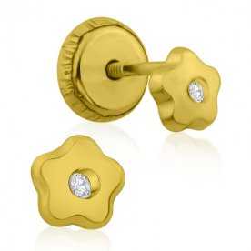 Pendiente Oro 9k Infantil Flor Mainne | OFERTA | Joyerías ARESSO
