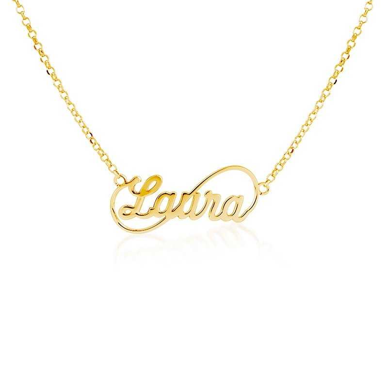 Collar Nombre Personalizado Oro 9k Infinito