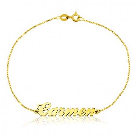 Pulsera Nombre Personalizado Oro 9k Golden