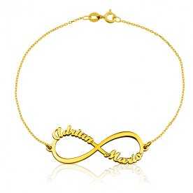 Pulsera Oro 9k Infinito Nombres Personalizados Forever | Joyerías ARESSO
