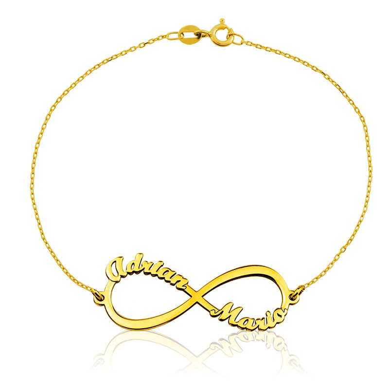 Pulsera Oro 9k Infinito Nombres Personalizados Forever