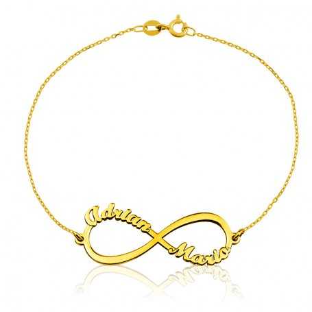 Pulsera Oro 9k Infinito Nombres Personalizados Forever | Joyerías ARESSO