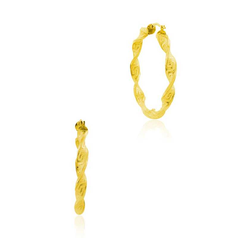 Pendientes Mujer Oro 18k Aro Retorcido Princess