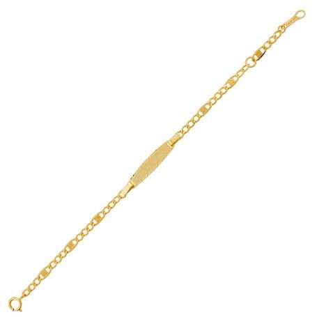 Pulsera Infantil Chapa 3x1 Oro 9k | Oferta | Joyería ARESSO