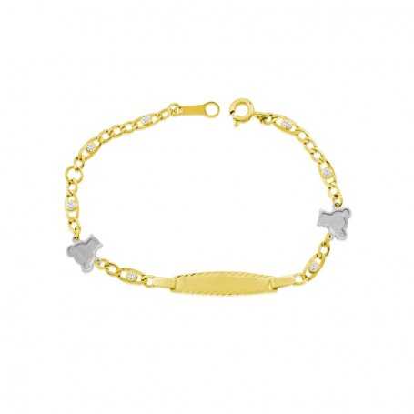 Pulsera Infantil Chapa Ositos Oro 9k | Oferta | Joyería ARESSO