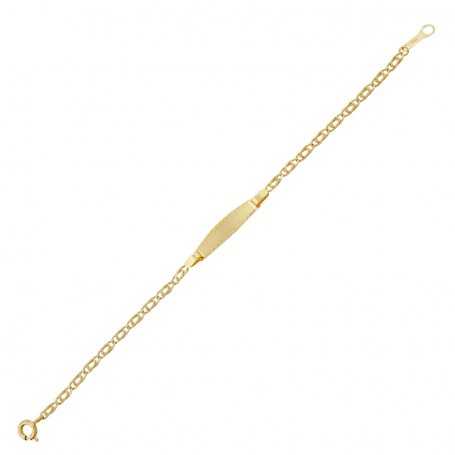 Pulsera Infantil Oro 9k Chapa Ojo de Tigre | Oferta | Joyería ARESSO
