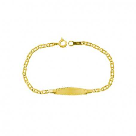 Pulsera Infantil Oro 9k Chapa Ojo de Tigre | Oferta | Joyería ARESSO