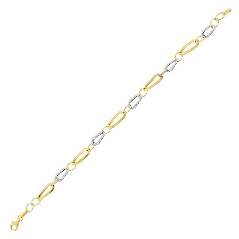 Pulsera Oro Eslabón Bicolor Ronnie | Oferta | Joyería ARESSO