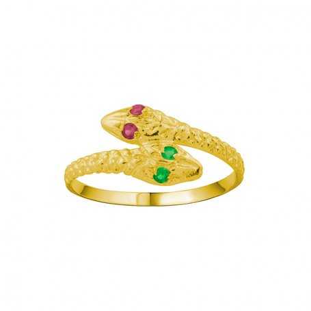 Anillo Oro Serpientes Dos Cabezas Snakes