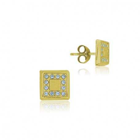 Pendiente Oro 9k Infantil Cuadrado Circonitas Noor | Joyerías ARESSO