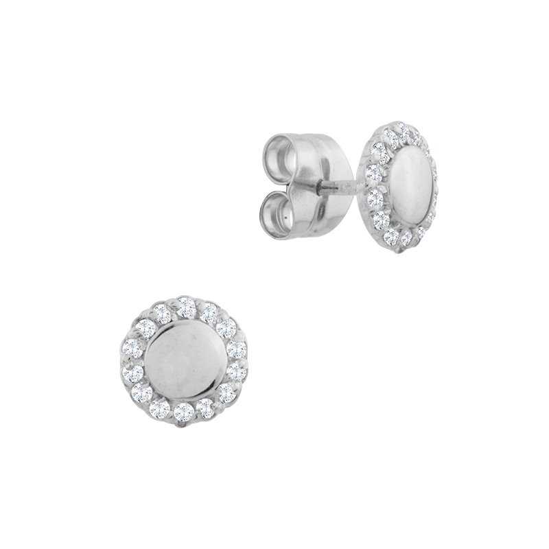 Pendientes Oro Blanco Diamantes Circle