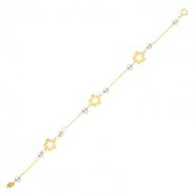 Pulseras Oro Infantil Perlas Flor Gala | Joyerías ARESSO