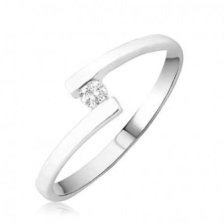 Solitario Oro Blanco Brillante Melbourne