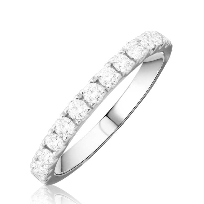 Anillo Oro Blanco Carril Diamantes Rimini