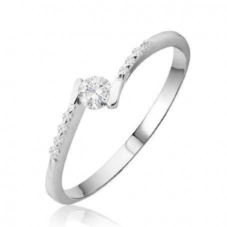 Sortija de Diamantes de Oro Blanco Vicenza