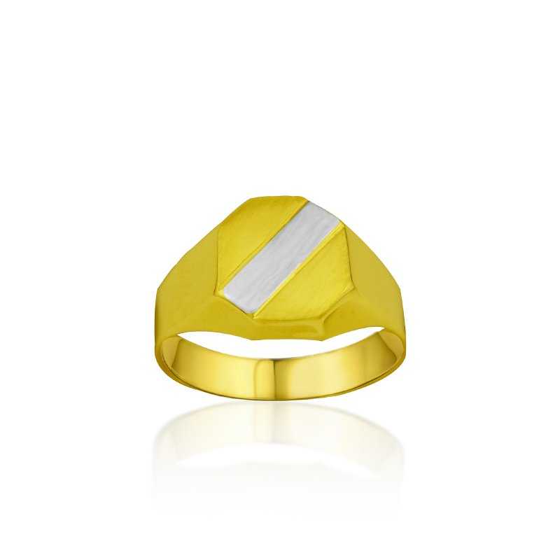 Sello Cadete Oro Bicolor Stripe