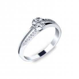 Anillo Oro Blanco Diamantes Catania