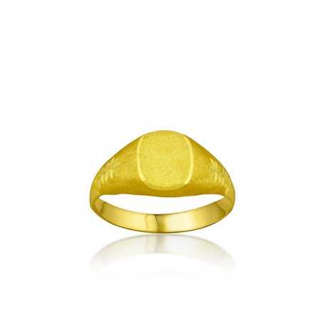 Sello Cadete Oro Plano Con Detalles 9k Leaf | EN OFERTA | ARESSO