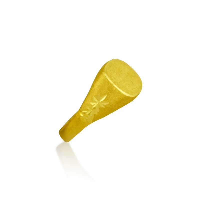 Sello Cadete Oro Plano Con Detalles 9k Leaf | EN OFERTA | ARESSO