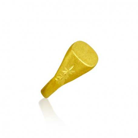 Sello Cadete Oro Plano Con Detalles 9k Leaf | EN OFERTA | ARESSO