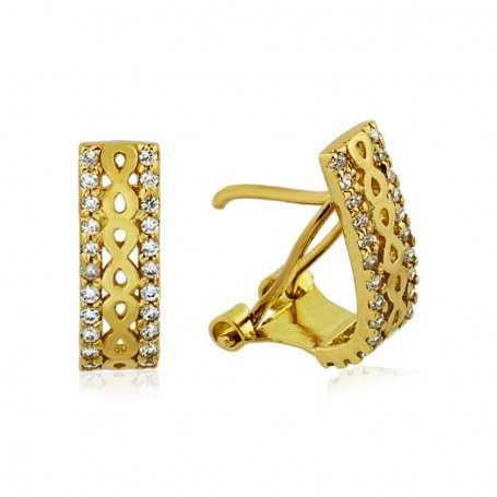 Pendientes en Oro 9k de Infinitos con Circonitas Imperia