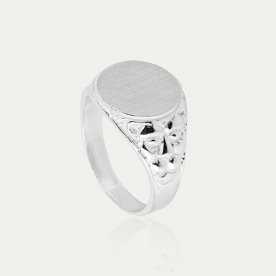 Sello de Plata Cabeza Redonda Motivo León Roar