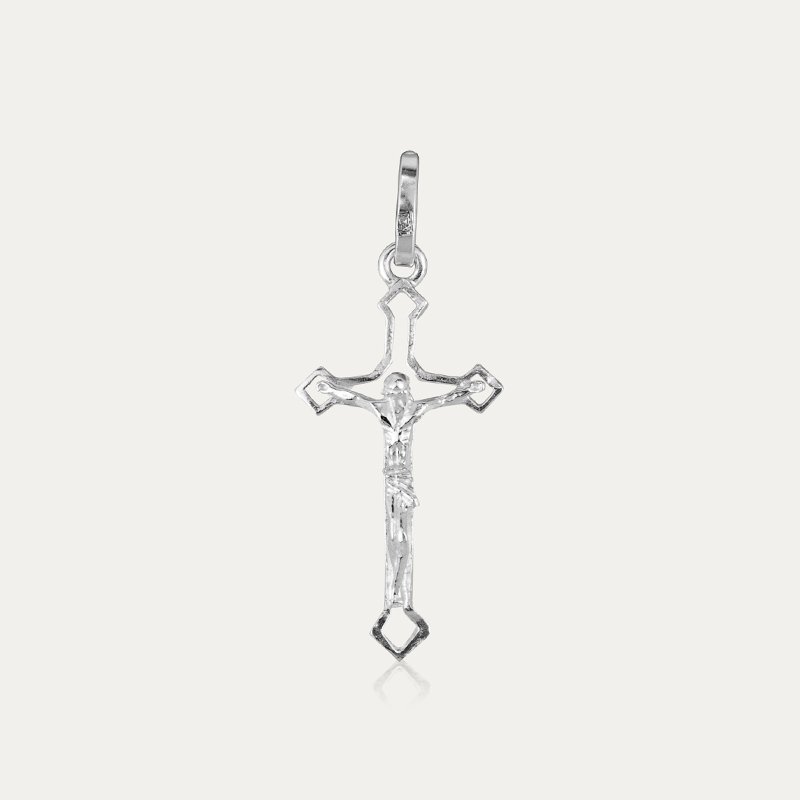 Colgante Cruz Plata Cristo Light