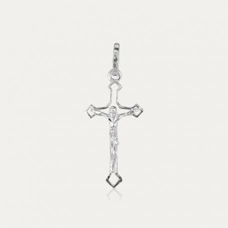 Colgante Cruz Plata Cristo Light | OFERTA | Joyerías ARESSO