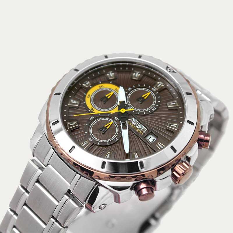 Reloj Aviador Caballero Acero Marrón Más Caja Regalo