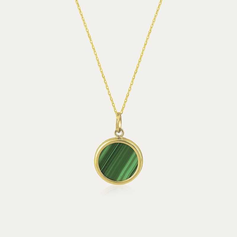 Collar Oro 9k Malaquita Aurea