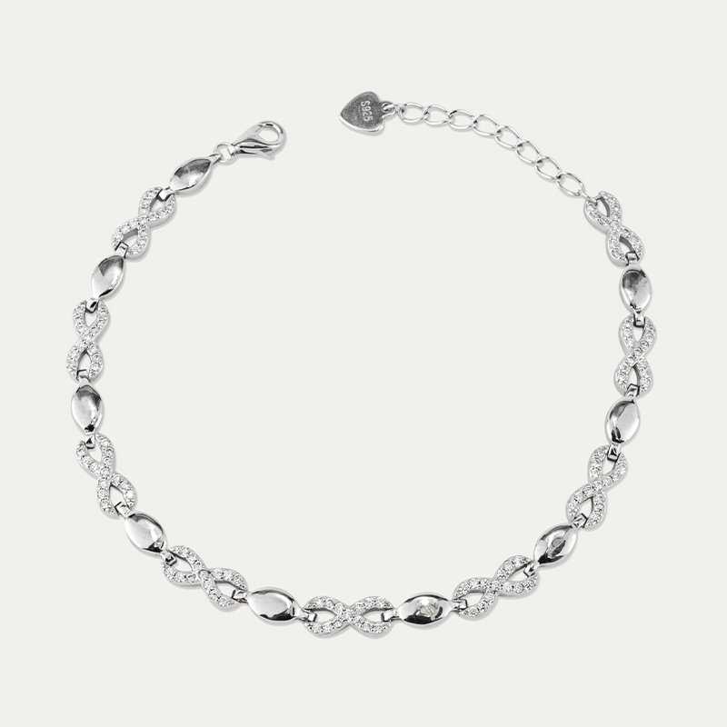 Pulsera Plata Circonitas Infinitos Unendlich
