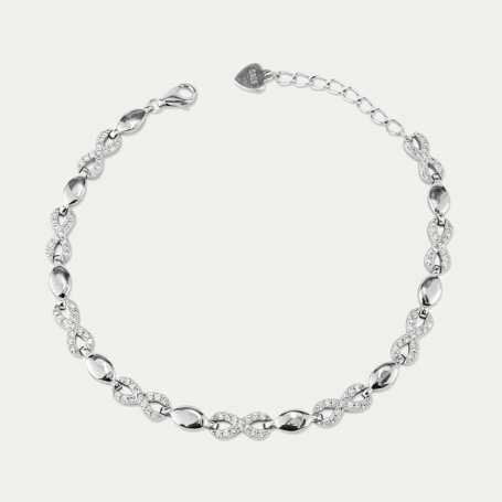 Pulsera Plata Circonias Infinitos Unendlich |OFERTA | Joyerías ARESSO