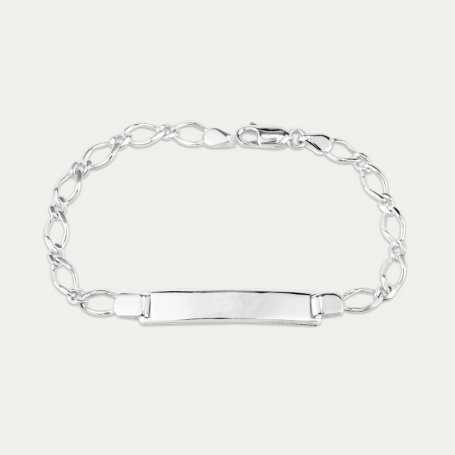 Pulsera Infantil Plata Chapa Uno Uno Héctor