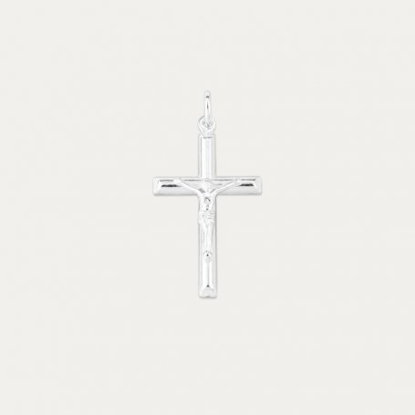 Colgante Cruz Plata Cristo Estampado