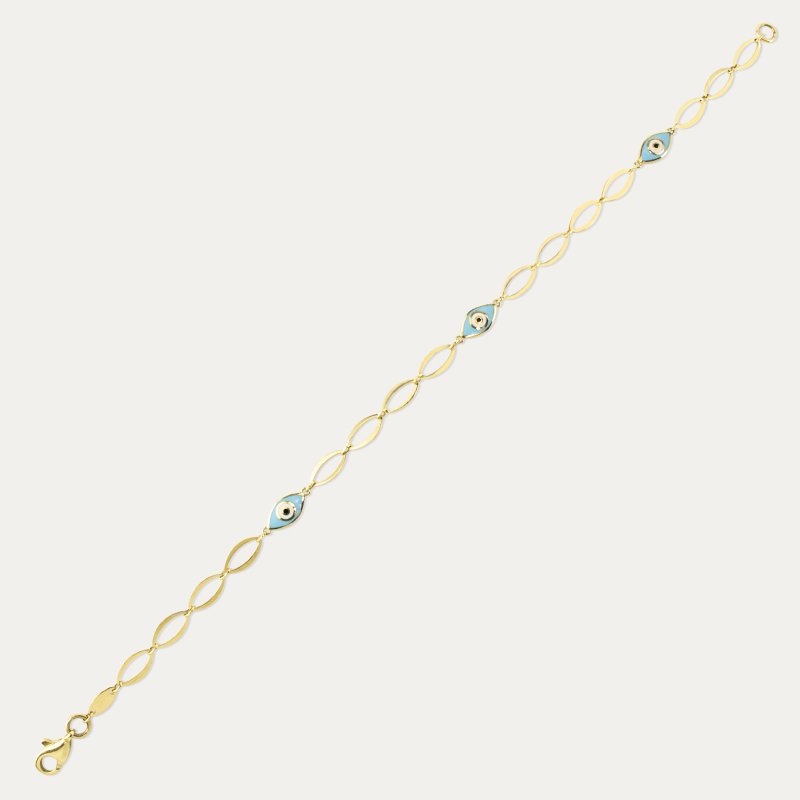 Pulsera Oro Tres Ojos de Nazar