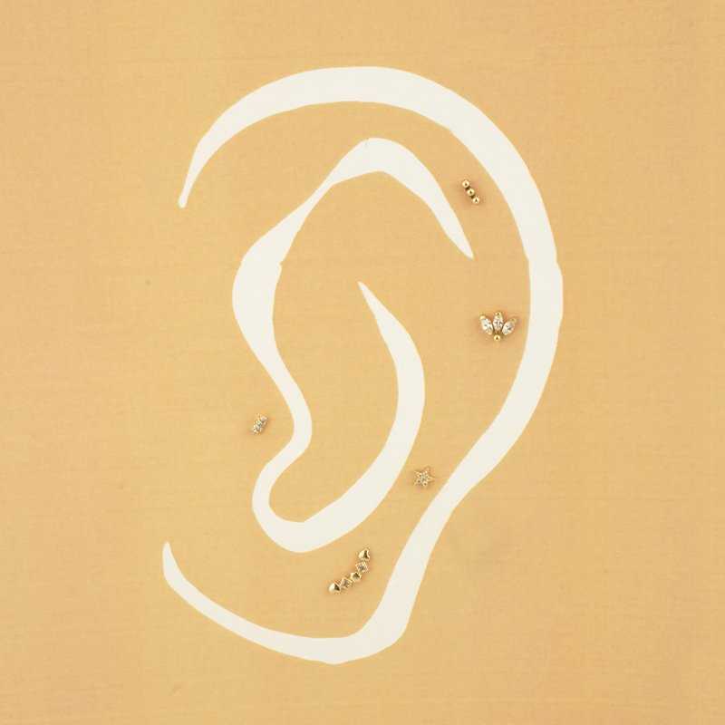 Piercing Oro 9k Star