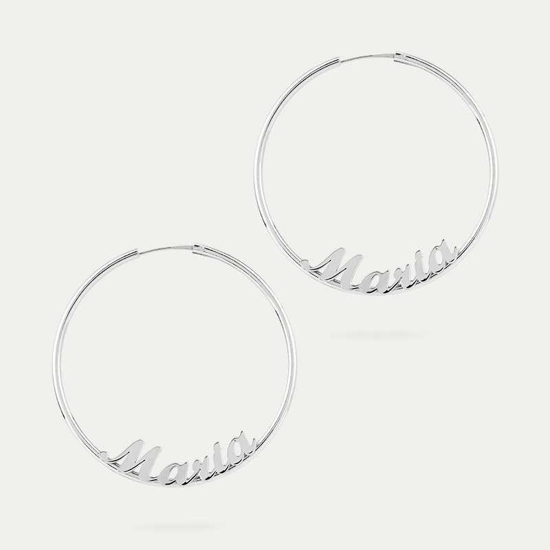 Pendientes Aro Personalizados Plata Circle