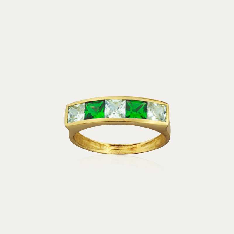 Sortija Oro 9k Circonitas Color Esmeralda Anouk